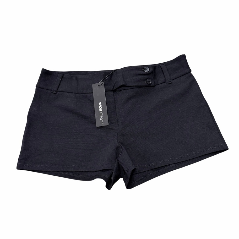 Fashion Nova Black Low Rise Micro Trouser Shorts NWT
